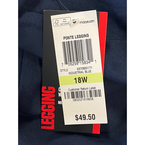 Style & Co Womens Mid Rise Ponte Legging 18W 18 Comfort Waist Blue Stretch New - Picture 5 of 7